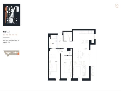 Apartamento T2 - Condomínio Fechado c/ varanda de 8 m2 - Jardim d´Arca d´Água