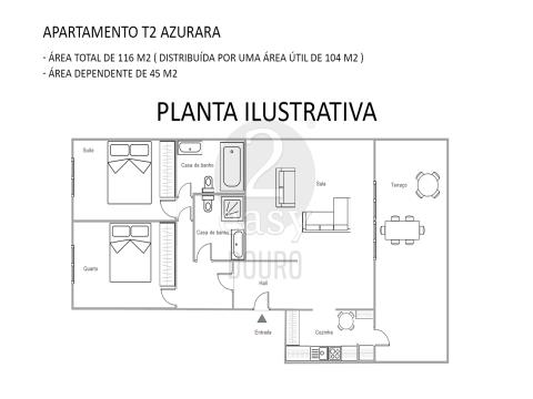 Apartamento T2 em urbanização Optimist Rua das Salinas 64 Azurara, frente á praia de Azurara